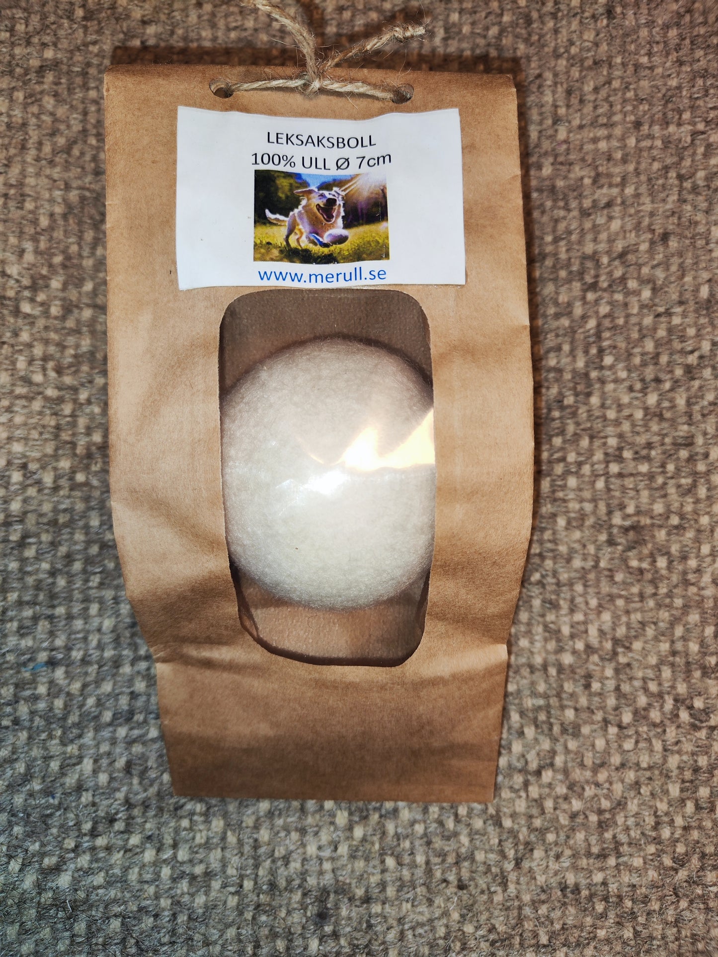 Hundboll 2st 100% Ull Ø7cm - Naturlig & Handgjord!