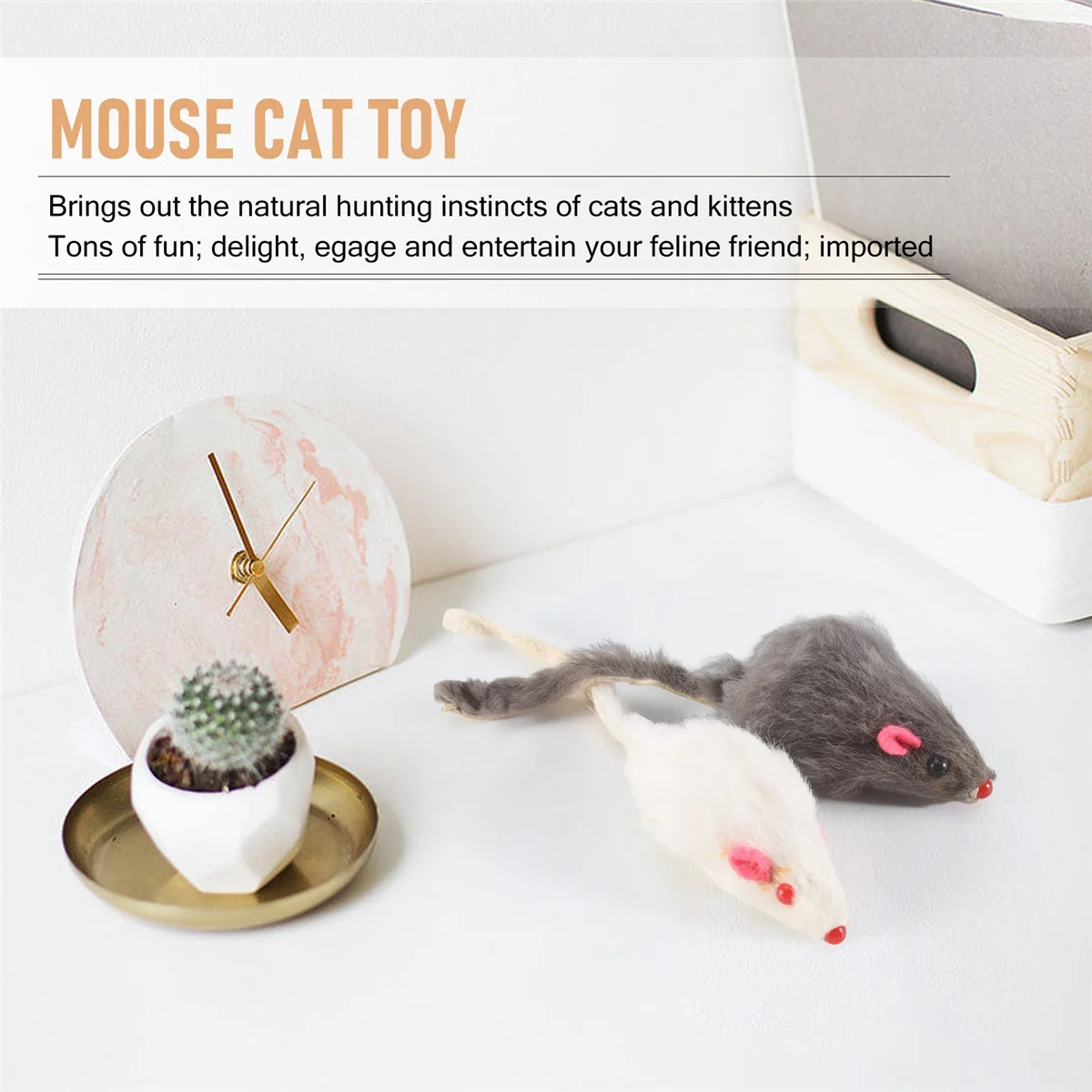 Real Fur Mice Cat Toys Pet Toy Children'S Toys 12-Pack