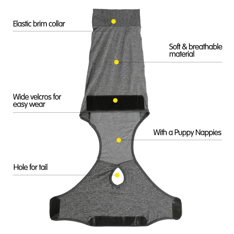 Professionella återhämtningsdräkter för husdjur. Återhämtningsdräkt för hundar och katter efter operation eller skador.r förhindrar slickning XXS-3XL