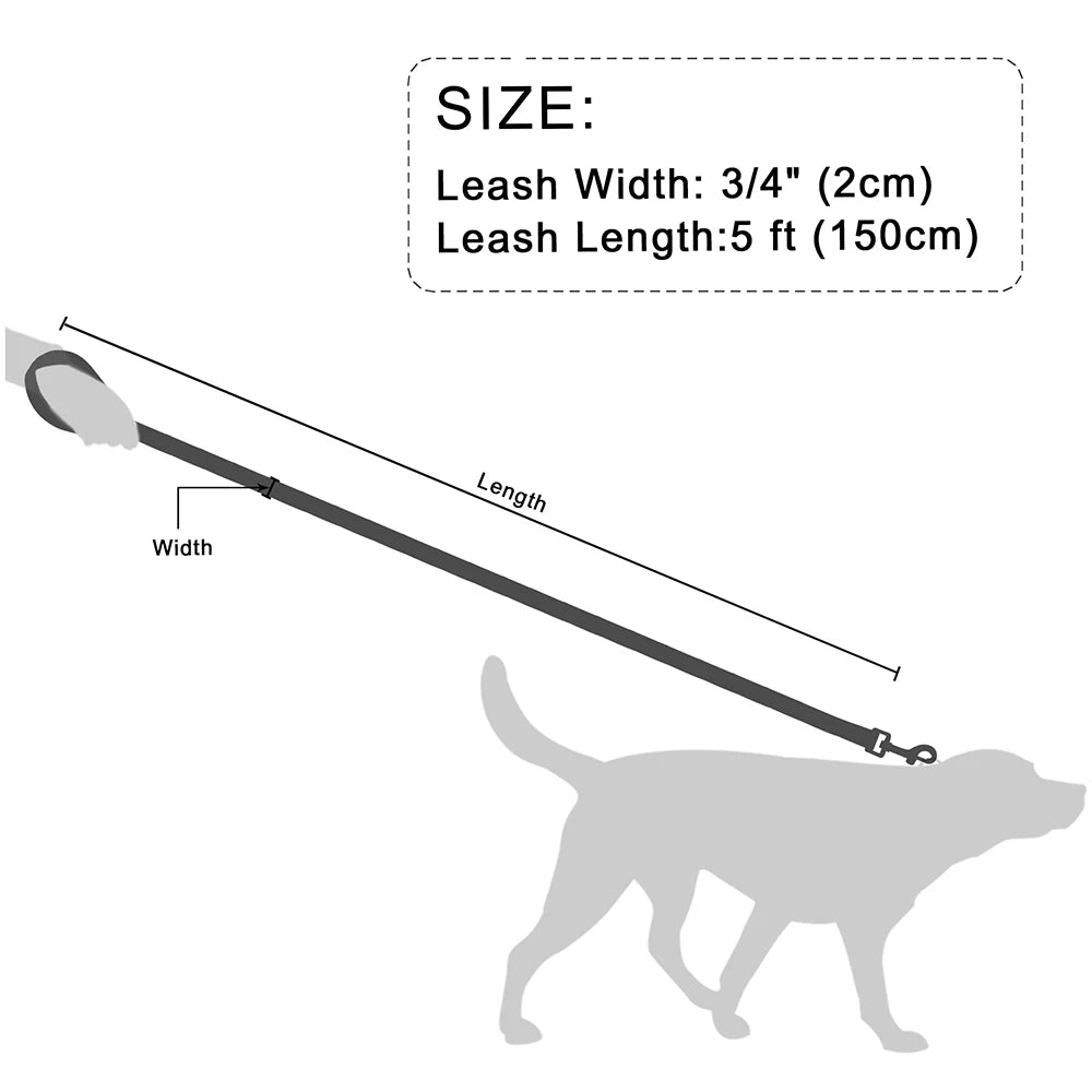 150 cm långt läderkoppel, ett slitstarkt koppel för promenader och träning, passar bra för små och medelstora hundar